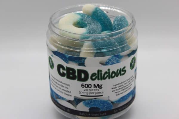 cbd gummy rings razz blue 600mg